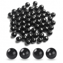 Намистини Акрилові Круглі Непрозорі, Чорний, 12х11мм, Отвір 1.8мм, близько 55шт/50г, (13WB31506)