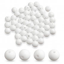 Koraliki Akrylowe Okrągłe Kulki, Białe, 12x11mm, Otwór 1.8mm, około 55szt/50g (13WB31508)