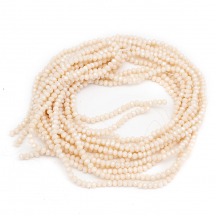 Намистини Скляні Гальваніка, Перламутрове Покриття, Гранені, Рондель, Туманна Троянда, 4х3мм, Отвір 0.4мм, близько 110шт/40см/нитка, 10ниток/упаковка, (13WB31521)