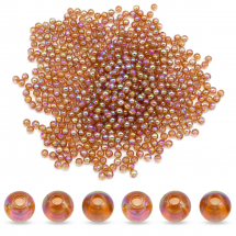 Намистини Екологічні Акрилові Прозорі Круглі, АВ колір, Цегляний, 4мм, Отвір 1.2мм, близько 820шт/25г, (13WB31532)