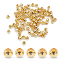 Koraliki Dystansowe Mosiądz Okrągłe, Pozłacane 18K, 2.5mm, 100szt (13WB31535)