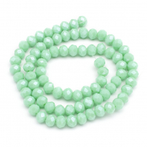 Koraliki Szklane Fasetowane, Rondelle, Perłowa Powłoka Galwaniczna, Akwamaryn, 6x5mm, około 80szt/38cm (13WB31581)