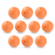 Koraliki Akrylowe Okrągłe Kulki, Pomarańczowe, 20x19mm, Otwór 3mm, 10szt (13WB31588)
