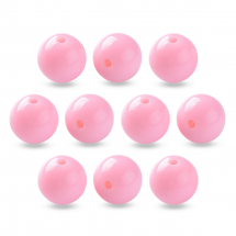 Koraliki Akrylowe Okrągłe Kulki, Różowe, 16x15mm, Otwór 2.8mm, 20szt (13WB31590)