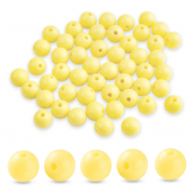 Намистини Акрилові Круглі Непрозорі, Жовтий, 12х11мм, Отвір 1.8мм, близько 55шт/50г, (13WB31592)