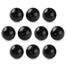 Намистини Акрилові Круглі Непрозорі, Чорний, 20х19мм, Отвір 3мм, (13WB31594)