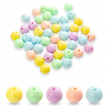 Koraliki Akrylowe Okrągłe Kulki, Mix, 16x15mm, Otwór 2.8mm, 50szt (13WB31598)