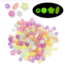 Koraliki Akrylowe Fluorescencyjne, Neonowe, Świecące w Ciemności, Mix Kształtów, 8-13mm, 50g~130szt (13WB31615)