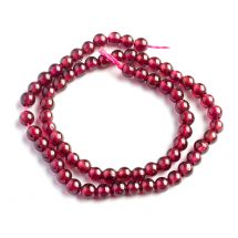 Koraliki Naturalny Granat Okrągłe, 3mm, Otwór 0.5mm, około 62szt/18cm/nić (13WB31618)