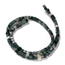 Koraliki Naturalny Agat Mszysty, Kostka, 4-5x4-5mm, około 88szt/36cm/sznur (13WB31784)