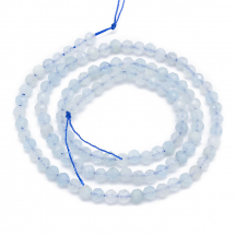 Koraliki Naturalny Akwamaryn, Okrągły, Fasetowane, 3mm, około 125szt/38cm/nić (13WB31791)