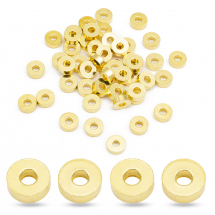 Koraliki Dystansowe, Przekładki, Mosiężne, Rondel, Złoto, 6x2mm, 50szt (13WB32041)