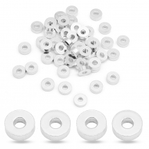 Koraliki Dystansowe, Przekładki, Mosiężne, Rondel, Platyna, 6x2mm, 50szt (13WB32042)