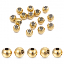 Koraliki Dystansowe, Przekładki, Stal Nierdzewna, Rondelle, Złote, 4x3.5mm, 20szt (13WB32046)