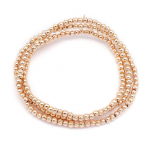 Намистини Синтетичний Гематит Круглі Гальваніка, Рожеве Золото, 2мм, Отвір 1мм, близько 190шт/38см/нитка, (13WB32098)