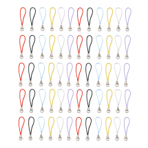 Baza Zawieszki do Breloków, Nylon  /  Mosiadz, Mix 6 kolorów po 10 sztuk, 60mm, Kółko 8mm, 60szt  /  zestaw (13WB31215)