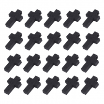 Zawieszka Drewniany, Krzyż, Czarny, 21-22x14-15x4-5mm, Otwór: 1.8mm, 20szt (13WB31408)