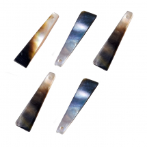 Zawieszki Naturalna Czarna Masa Perłowa, Trapez, 30x70x1mm, Otwór: 1mm, 5 szt (13WB31541)