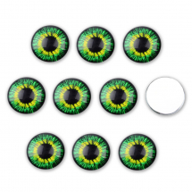 Кабошони Очі Скляні Круглі, Зелені, 10x3.5мм, (13WB31545)