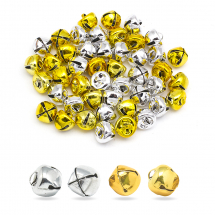 Zestaw Zawieszki Charms Dzwoneczki z Żelaza, do Rękodzieła i Biżuterii, Złoto i Srebro, 8mm, 50szt (13WB31644)