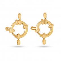 Zapięcie Kółko Sprężynowe, Stal Nierdzewna, do Rękodzieła i Biżuterii, Pozłacane 24K, 12.5x4mm, 2szt (13WB31649)