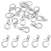 Застібка Карабін-Лобстер зі Сплаву, Платина, 21х12мм, Отвір 2мм, (13WB31651)