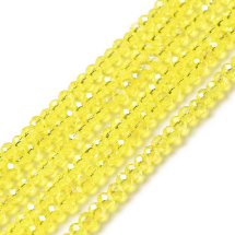 Koraliki Szklane Galwanizowane AB- Kolor, Fasetowane, Rondelle, Szampański 3x2mm, ~137szt/32cm/nić, 10 nitek (13WB31840)