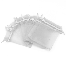 Woreczek Podarunkowy, Organza, Przezroczysty, Szary, 10x8cm, 100 szt (13WB32204)