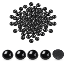 Oczy Plastikowe do Lalek i Zabawek, Półokrągłe, Czarny, 10х4mm, 100szt (13WB30849)