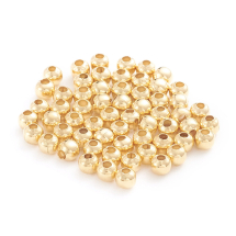 Koraliki Stal Nierdzewna, Okrągłe, Puste, Złoty, 3x2.5mm, Otwór 1.2mm, 500szt (13WB32184)