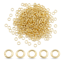 Kółeczka Ogniwka Pojedyncze, Stal Nierdzewna, Pozłacany 18K, 4x0.8mm, 500szt (13WB31815)