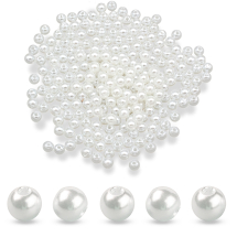 Koraliki Perłowe Plastikowe ABS, Błyszczące, Okrągłe, Biały, 6mm, około 2300szt/500g (13WB32296)
