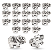 Koraliki Metalowe, Słoń, Antyczne Srebro, 12x8.5x4mm, Otwór 0.8mm, 20szt (13WB32546)