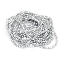 Koraliki Perły Szklane Okrągłe Jasnoszare 4-5mm, 200szt/75cm/sznur, 5 sznurów (13WB32733)
