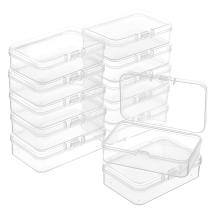 Pojemnik, Organizer na Koraliki, Paciorki, Plastikowy, Bezbarwny, Prostokątny, 75x51.5x21mm, 12szt (13WB32888)
