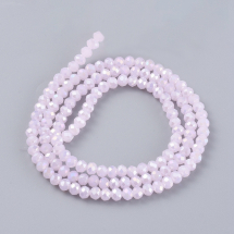 Koraliki Szklo Galwaniczne Powłoka AB, Fasetowane, Rondel, Oset, 3x2mm, 137szt/32cm/sznur (13WB32545)