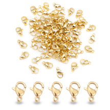 Zapięcie Karabińczyk Lobster, Stal Nierdzewna, Pozłacane 24K, 9x6x3mm, Otwór 1mm, 100szt (13WB32226)