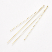 Zawieszka Frędzel Duża z Łańcuszków, Mosiądz, Pozłacana 18K, 77х2х0.5mm, 2szt (13WB32986)