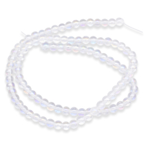 Koraliki Szklo Galwaniczne, Kulki, Bezbarwny AB, 4-4.5mm, 95szt/37cm/sznur (13WB32700)