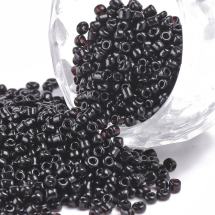 Koraliki Drobne Chińskie, 12/0 Nieprzezroczyste, Okrągłe, Czarny, 450g~30000szt (13WB32942)