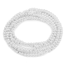 Koraliki Hematyt Syntetyczny Niemagnetyczny, Klasa AАА, Okrągły, Srebrny, 4mm, 100szt/38cm, 3sznury (13WB32796)