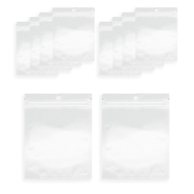 Woreczki Torebki Strunowe z Wieszakiem, Zamek ZIP, Białe/Przezroczyste, 15x10cm, wewnętrzny: 12x9cm, 100szt (13WB33009)