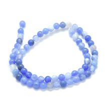 Koraliki Kamień Naturalny Chalcedon Niebieskiego, Kulki, Barwione, 6mm, 60szt/36cm/sznur, (13WB33107)