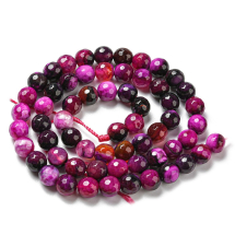 Koraliki Kamień Naturalny Agat, Fasetowane, Kulki, Purpurowy, 6mm, 58szt/34cm/sznur (13WB33115)