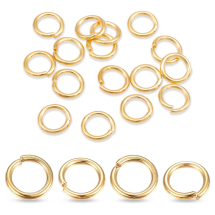 Kółeczka Ogniwka Pojedyncze Otwarte Stal Nierdzewna Pozłacane 24K 9x1.4mm 10szt (13WB33193)