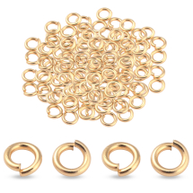Kółeczka Ogniwka Pojedyncze Otwarte, Mosiądz, Pozłacany 24K, 3x0.6mm, Średnica wewnętrzna 1.8mm, 50szt (13WB33202)