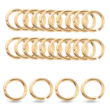 Kółeczka Ogniwka Pojedyncze Otwarte, Mosiądz, Pozłacany 24K, 6x0.8mm, Średnica wewnętrzna 4mm, 25szt (13WB33203)