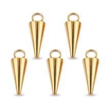 Zawieszka Stal Nierdzewna Stożek, Trwała Powłoka Rack, Złoty, 13x5mm Otwór 1.6mm, 5szt (13WB33209)