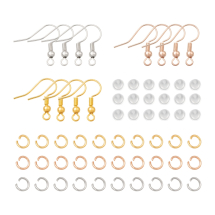 Zestaw do Tworzenia Kolczyków, Bigle, Ogniwka i Zatyczki, Mix, 370szt/zestaw, (13WB33243)