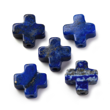 Koraliki Naturalny Kamień Lapis Lazuli, Krzyż, 10x10x4mm, 5szt, (13WB33251)